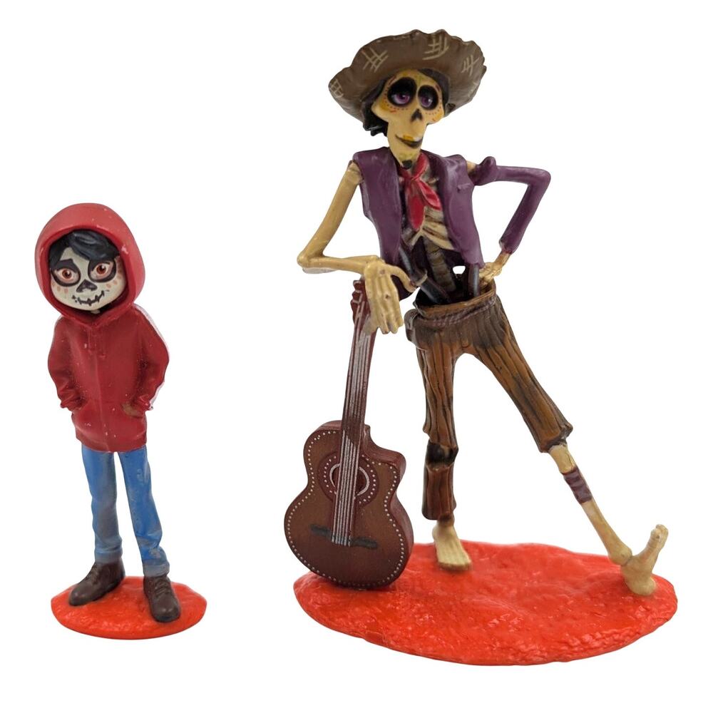 Disney Pixar Coco Miguel & Héctor Action Figures Skeleton Guitar Set Movie Toy
